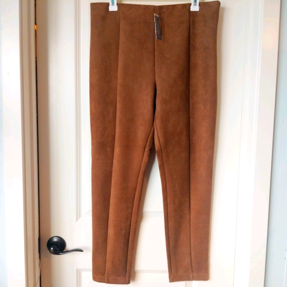 LAST CHANCE NWT LOFT Suede Seamed Zip Leggings